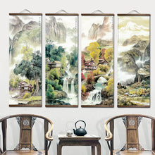 Chinese Traditional Style Four Seasons Landscape Canvas for Livingroom