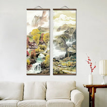 Chinese Traditional Style Four Seasons Landscape Canvas for Livingroom