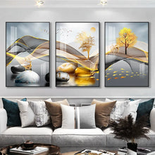 3 Pieces Nordic Luxury Ribbon Abstract Landscape Wall Art Canvas