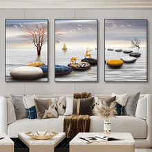 3 Pieces Nordic Luxury Ribbon Abstract Landscape Wall Art Canvas